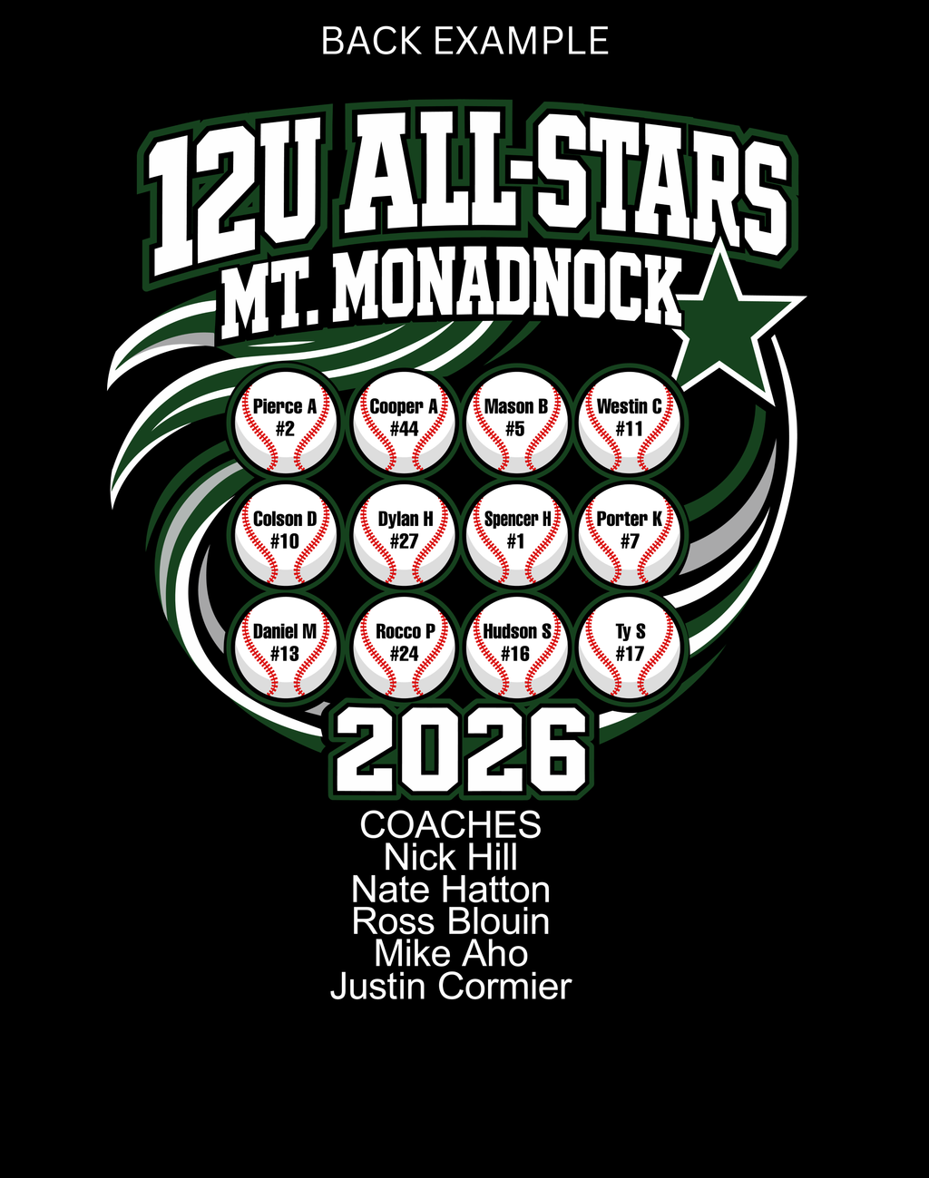 Mt Monadnock All Stars athletic short sleeve tee