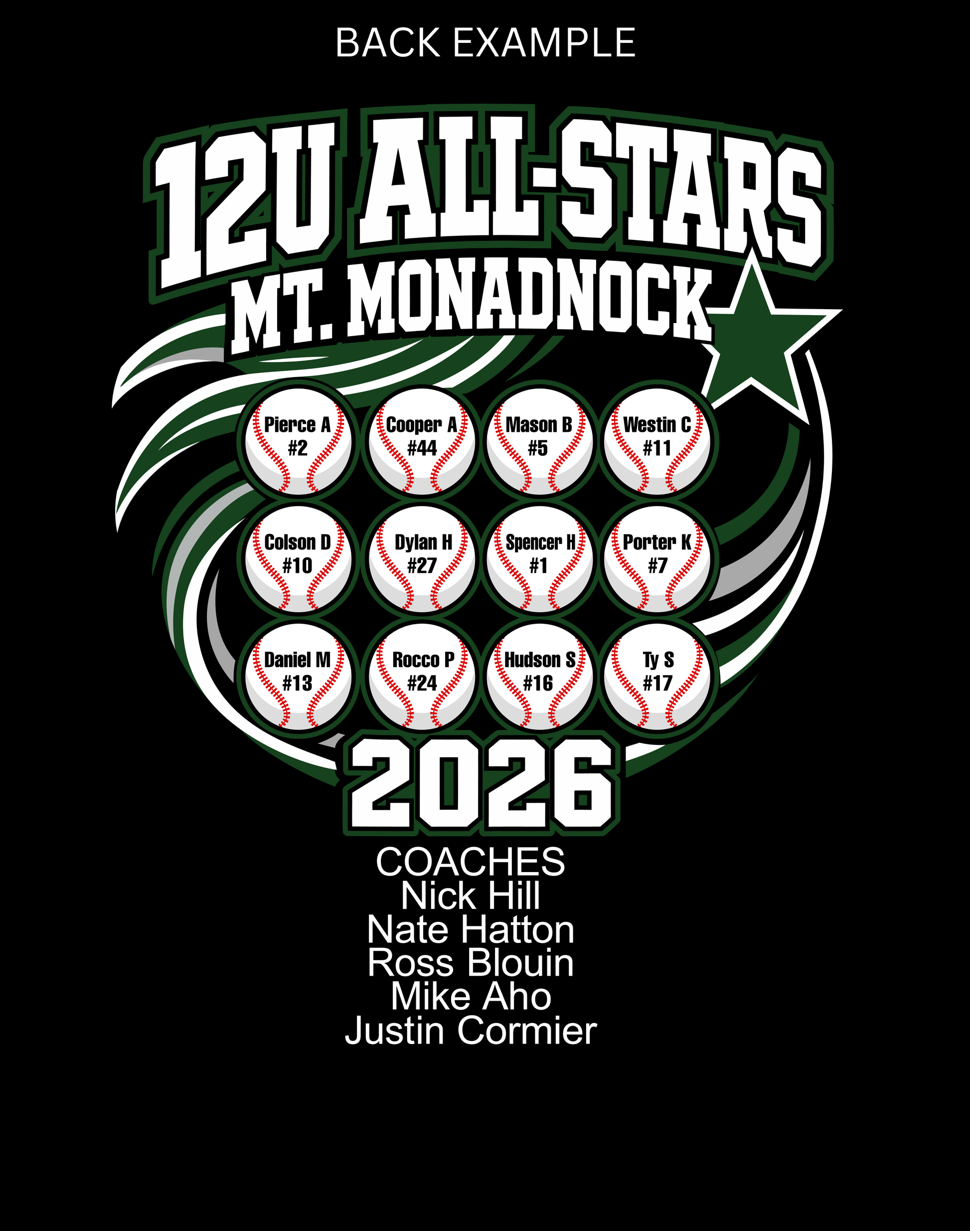 Mt Monadnock All Stars athletic short sleeve tee