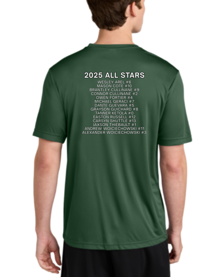 Mt Monadnock All Star Green Athletic Tee w/roster