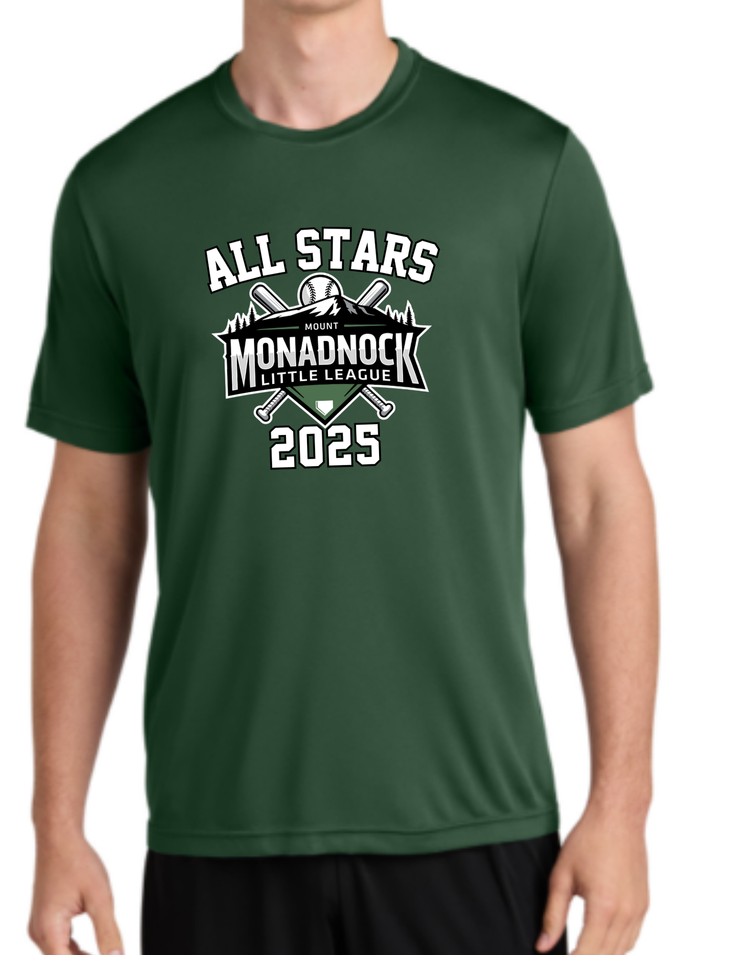 Mt Monadnock All Star Green Athletic Tee w/roster