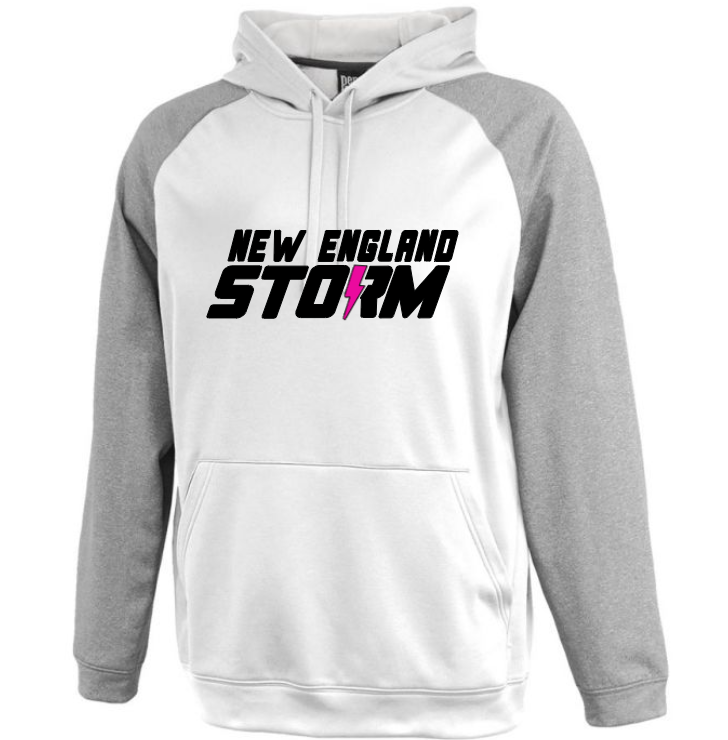 Storm Raglan Sleeve hoodie pink/yellow bolt