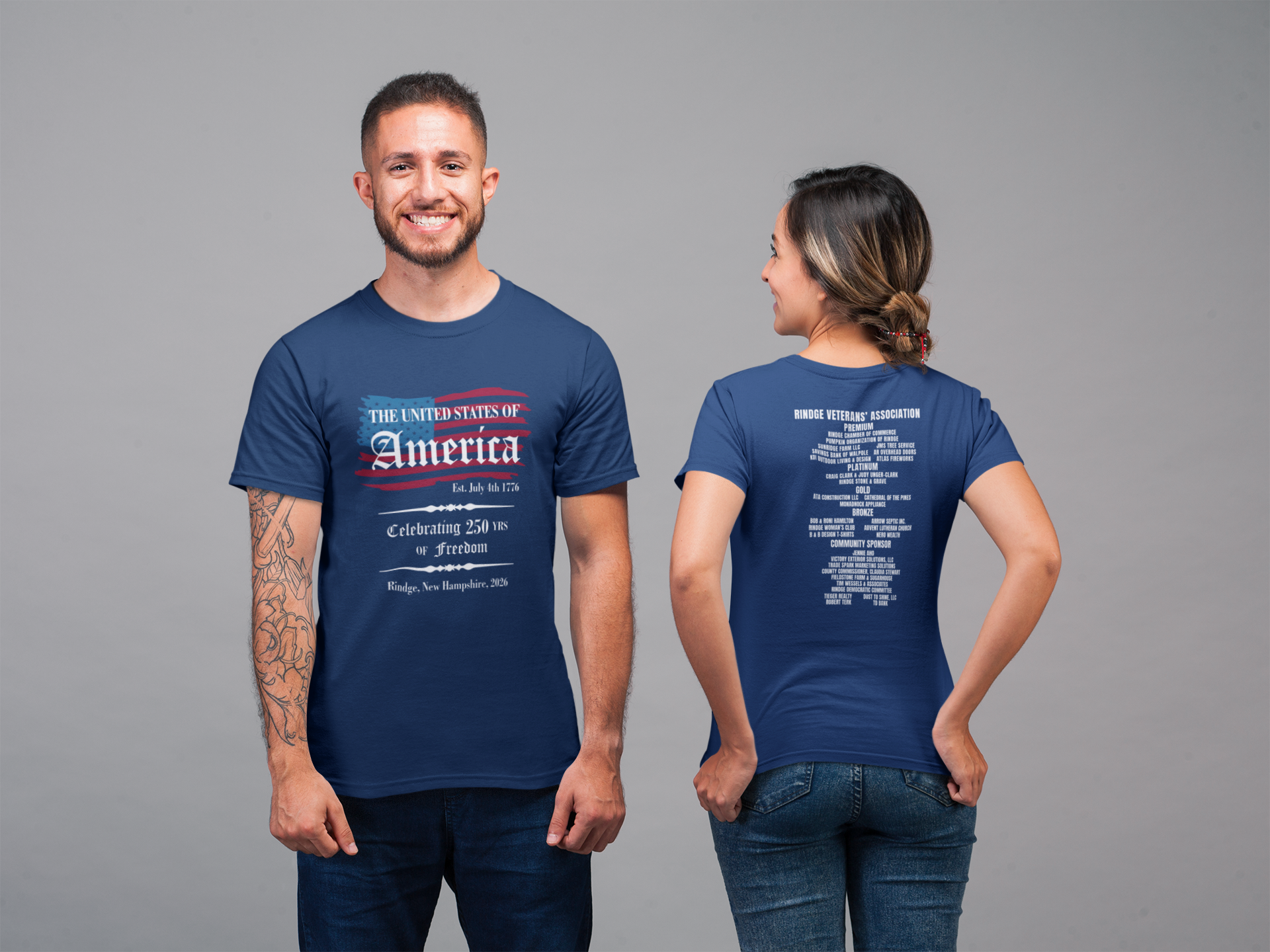 Rindge 250th Celebration Bold tee