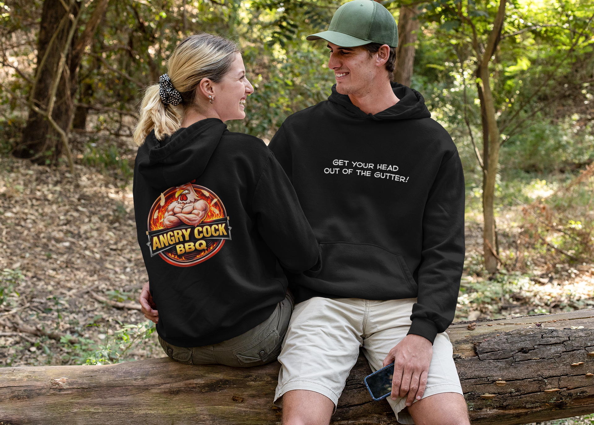 Angry Cock BBQ Get Your Mind Out Of The Gutter Hoodie