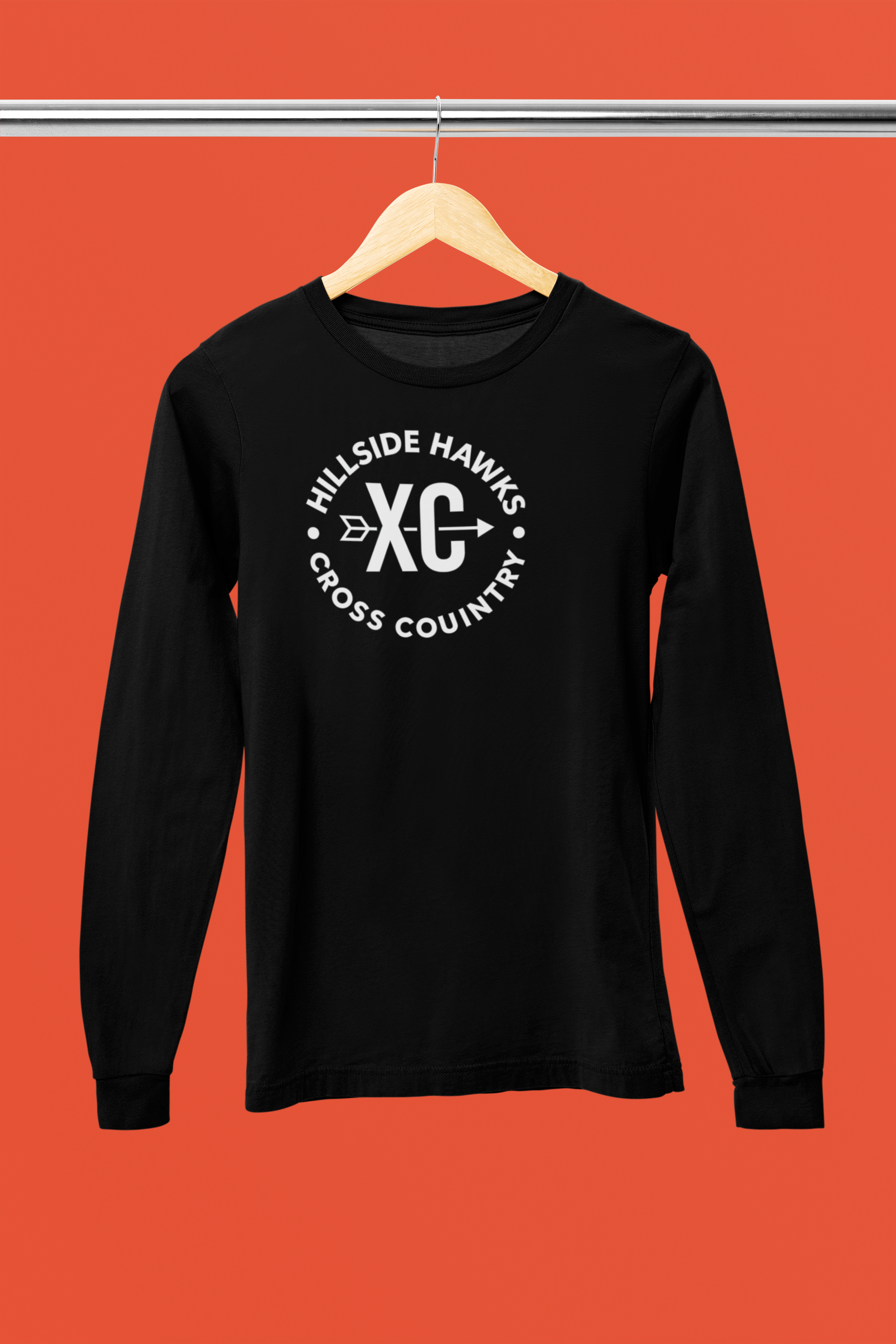 Hillside Hawks Cross Country Performance long sleeve Tee